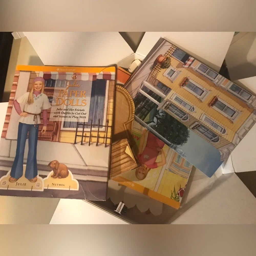 American Girl~Julie~Play Scenes & 5 Paper Dolls~Complete In Box~1970s Retro Fun